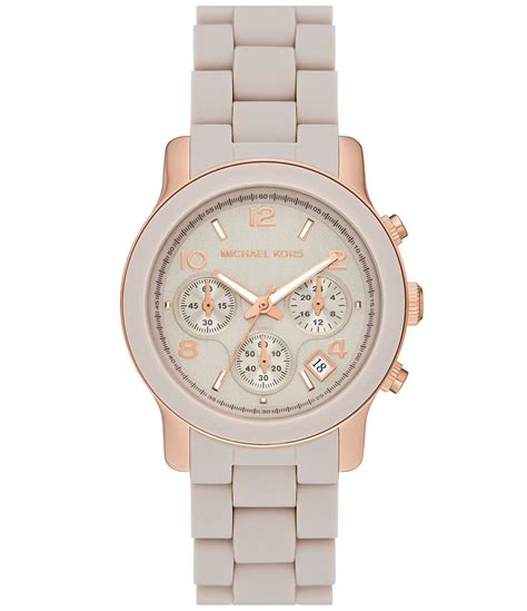 dillards michael kors runway watch|Michael Kors Women's Runway Chronograph Gray Silicone .